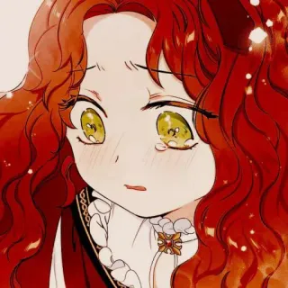🍓 动漫女孩, 卡通, 红发, 可爱, 肖像 telegram sticker