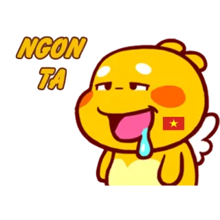 🤑 NGON TA Desenho animado, Bandeira vietnamita, Feliz, Fofo whatsapp sticker