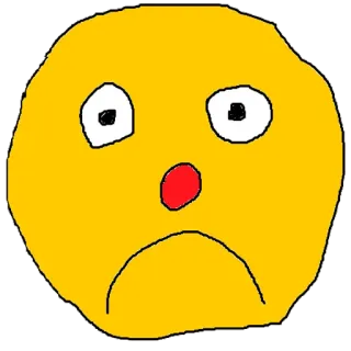 ☹️ 表情符号, 悲伤, 脸, 卡通, 简单, 黄色, 不开心 whatsapp sticker