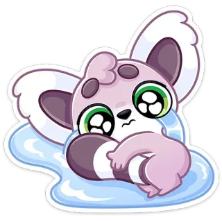 😭 귀여운, 동물, 슬픈, 울음, 만화, 스티커 telegram sticker