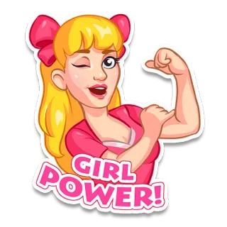 💪 GIRL POWER! Girl Power, Женщина, Сильная, Феминистка whatsapp sticker