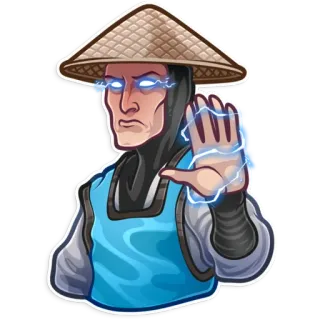 ✋ Raiden Mortal Kombat bliksem, vechter, videogame, oude god, MK telegram sticker