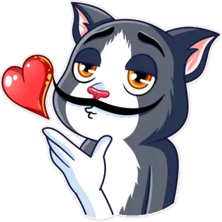 😘 Katze, Tier, Liebe, Herz, Cartoon, Sticker, süß, Kuss telegram sticker