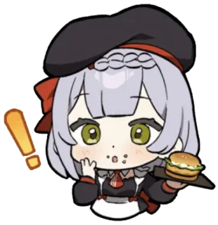 😋 Noelle Genshin Impact anime, cute, noelle, genshin impact, food, chibi, maid telegram sticker