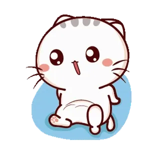 😀 gato, gatinho, fofo, kawaii, adorável, adesivo, desenho animado, animal whatsapp sticker