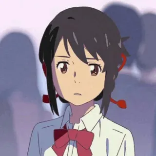 💫 Mitsuha Miyamizu Your Name Anime, Cô gái, Đồng phục học sinh, Mitsuha, Your Name telegram sticker