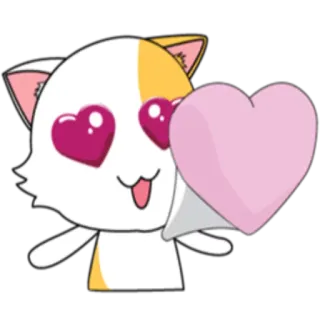 ❤ 猫, 爱, 爱心, 可爱, 动物, 卡哇伊, 卡通 whatsapp sticker
