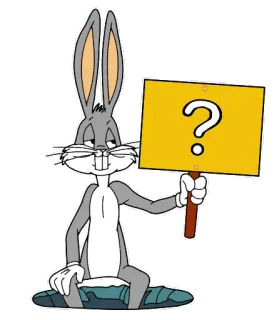 ❓ Bugs Bunny dibujos animados, conejo, Looney Tunes, pregunta, inseguro telegram sticker