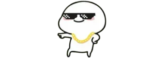 🍚 Desenho animado, Personagem, Óculos, Corrente de ouro whatsapp sticker