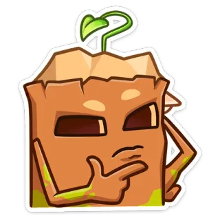 🤔 planta, muda, pensando, pensativo, curioso telegram sticker