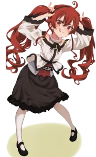 😍 อนิเมะ, มังงะ, ผู้หญิง, ผมแดง, ตัวละคร, ภาพประกอบ telegram sticker