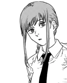 😟 Makima Chainsaw Man anime, manga, chainsaw man, makima, character, black and white telegram sticker
