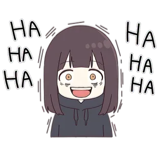 😁 HA HA HA HA HA HA laughing, anime girl, cartoon, meme, funny telegram sticker