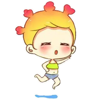 😯 만화, 귀여운, 소녀, 스티커, 캐릭터 telegram sticker