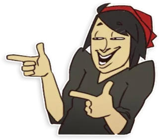 😏 sticker, cartoon, person, fingerpistole, charakter, meme telegram sticker