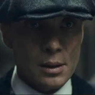 😕 Tommy Shelby Peaky Blinders Mann, Porträt, Hut, Peaky Blinders, Cillian Murphy, Drama, Krimi, Charakter telegram sticker