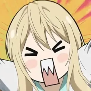 🤍 anime, cartoon, angry, expression, blonde, female telegram sticker