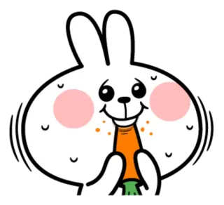 😨 conejo, conejito, zanahoria, dibujo animado, lindo, animal, kawaii whatsapp sticker