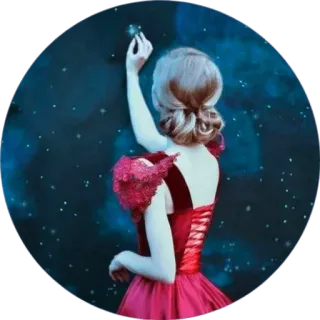 ✨ woman, dress, stars, night, fantasy, gown, elegant, dreamy telegram sticker