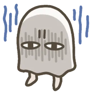 🫥 ghost, sad, cartoon, sticker, emotion, kawaii whatsapp sticker