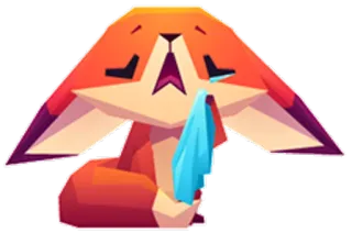 😢 zorro, llorando, triste, animal, dibujos animados, expresión whatsapp sticker