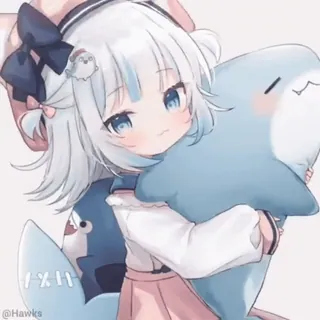 🦈 Gawr Gura Anime, Vtuber, Hai, Süß, Kawaii, Mädchen whatsapp sticker