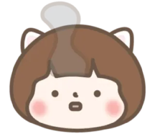😦 Desenho animado, Orelhas de gato, Fofo, Kawaii, Ilustração telegram sticker