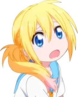 😍 Anime, Süß, Traurig, Mädchen, Blonde Haare, Weinend whatsapp sticker