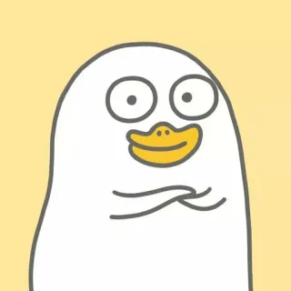 🐣 เป็ด, การ์ตูน, น่ารัก, สัตว์, สีขาว, สีเหลือง telegram sticker