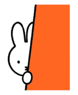 👀 Miffy กระต่าย, มิฟฟี่, กระต่าย, แอบมอง, การ์ตูน telegram sticker