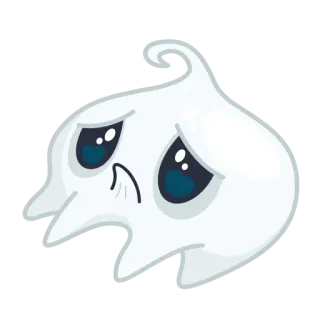 ☹️ 幽灵, 悲伤, 卡通, 可爱, 吉祥物, 情绪 telegram sticker