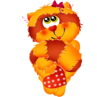 😍 мультфильм, животное, сердце, милый, стикер telegram sticker