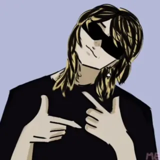 😎 person, portrait, illustration, sunglasses, gesture, anime whatsapp sticker
