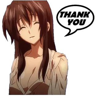 😄 THANK YOU thank you, anime, girl, speech bubble, message telegram sticker