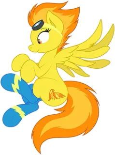 💛 pony, pegasus, cartoon, animated, flying, yellow, orange, animal, wings whatsapp sticker