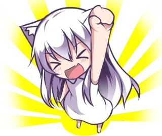 ✊ anime, cat girl, kawaii, manga, cute telegram sticker