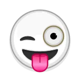 😜 Эмодзи, Лицо, Подмигивание, Язык, Глупый, Выражение, Веселье telegram sticker