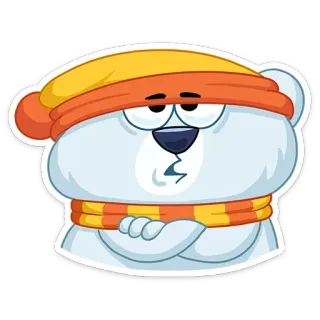 😀 Ours polaire, Dessin animé, Mignon, Autocollant, Ours, Animal telegram sticker
