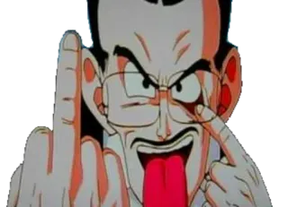 😜 middle finger, offensive gesture, anime, cartoon telegram sticker