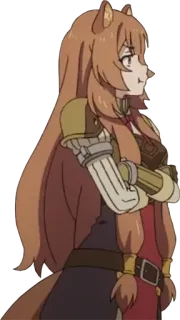 ☹️ Raphtalia The Rising of the Shield Hero Anime, Raphtalia, Shield Hero, Isekai, Semiumano, Tanuki telegram sticker