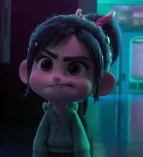 🦋 Vanellope von Schweetz Wreck-It Ralph vanellope, wreck-it ralph, disney, cartoon, angry, character whatsapp sticker