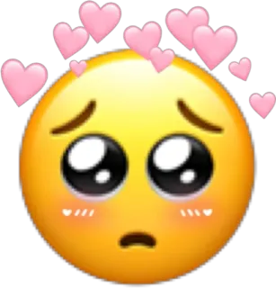🥺 emoji, triste, coeurs, amour, mignon, expression, sentiment, moue telegram sticker