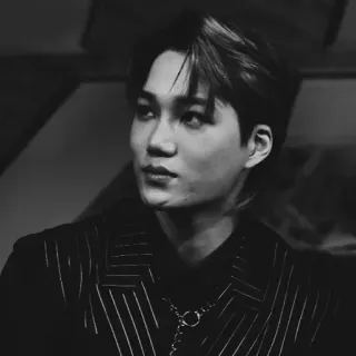 🔗 portret, mężczyzna, czarno-białe, kpop, kai telegram sticker