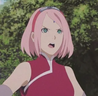 🌟 Sakura Naruto Anime, Sakura Haruno, Naruto, Arrabbiato, Personaggio, Ninja telegram sticker