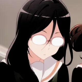 🍭 anime, woman, glasses, cartoon, character whatsapp sticker