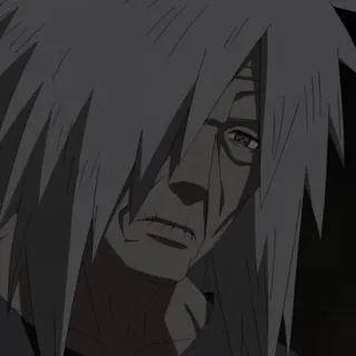 🌑 Madara Uchiha Naruto Anime, Alt, Traurig, Charakter, Uchiha, Manga, Grau telegram sticker