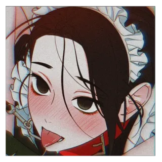 🥵 anime, maid, girl, tongue, collar, kawaii whatsapp sticker