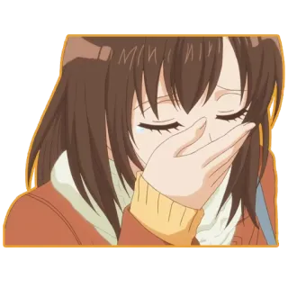 😔 crying, anime, girl, sad, emotional, tears, upset whatsapp sticker