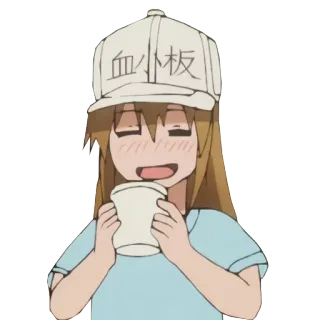 ☕️ Platelet Cells at Work! 血小板 Anime, Cells at Work, Plaqueta, Kawaii, Mangá telegram sticker