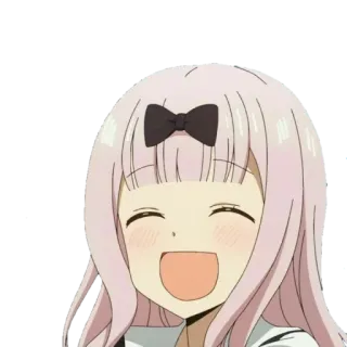 😄 Chika Fujiwara Kaguya-sama: Love Is War 动漫, 千花, 卡哇伊, 可爱, 开朗, 卡通, 角色 telegram sticker